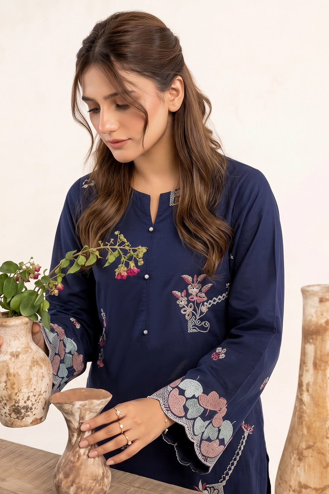 6238-RUBY EMBROIDERED LAWN STITCHED