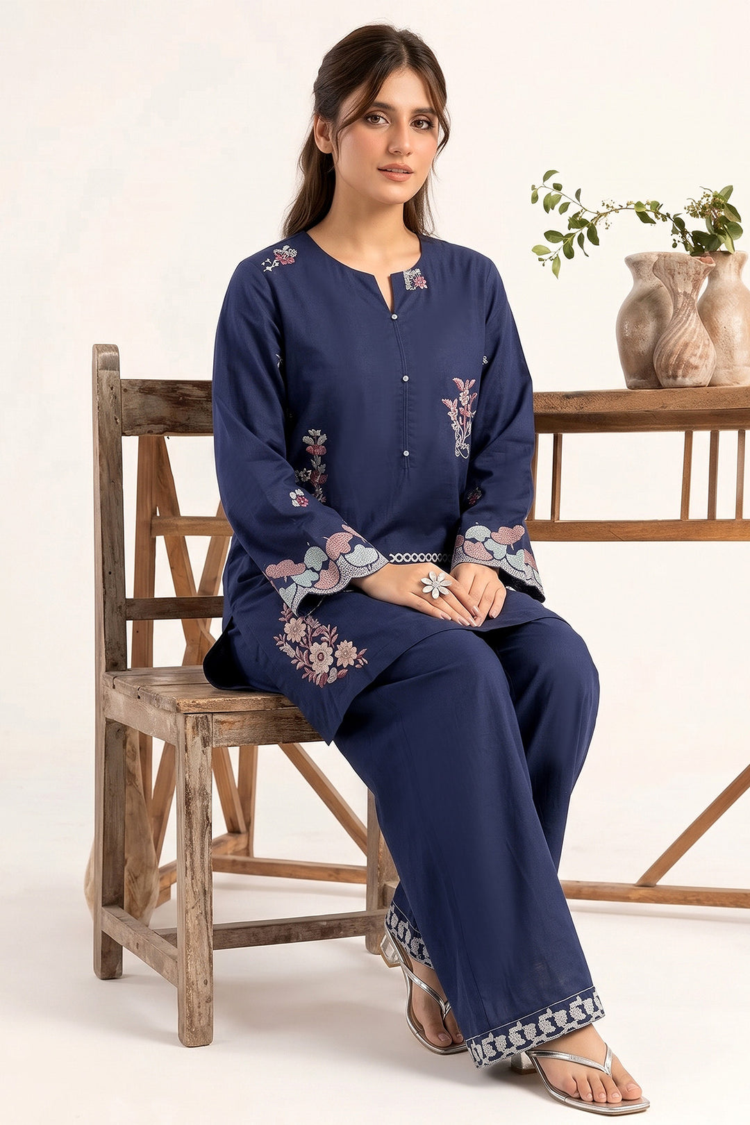 6238-RUBY EMBROIDERED LAWN STITCHED