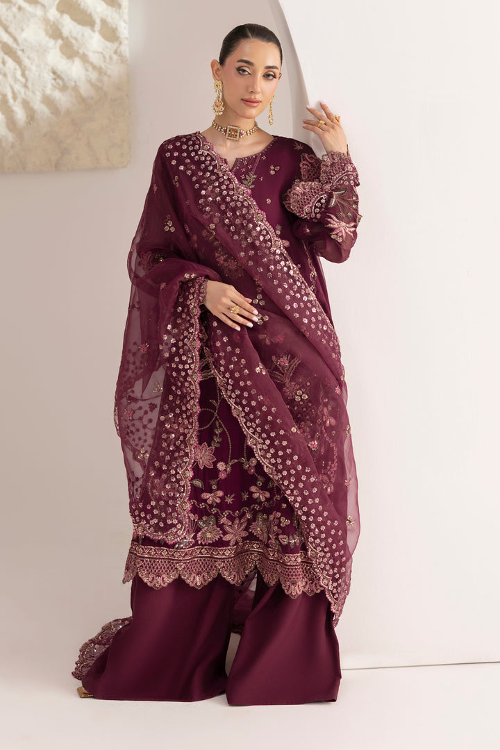 6260-FAWN EMBROIDERED CRINKLE CHIFFON UNSTITCHED