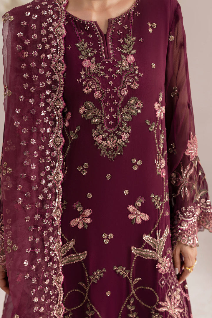 6260-FAWN EMBROIDERED CRINKLE CHIFFON UNSTITCHED