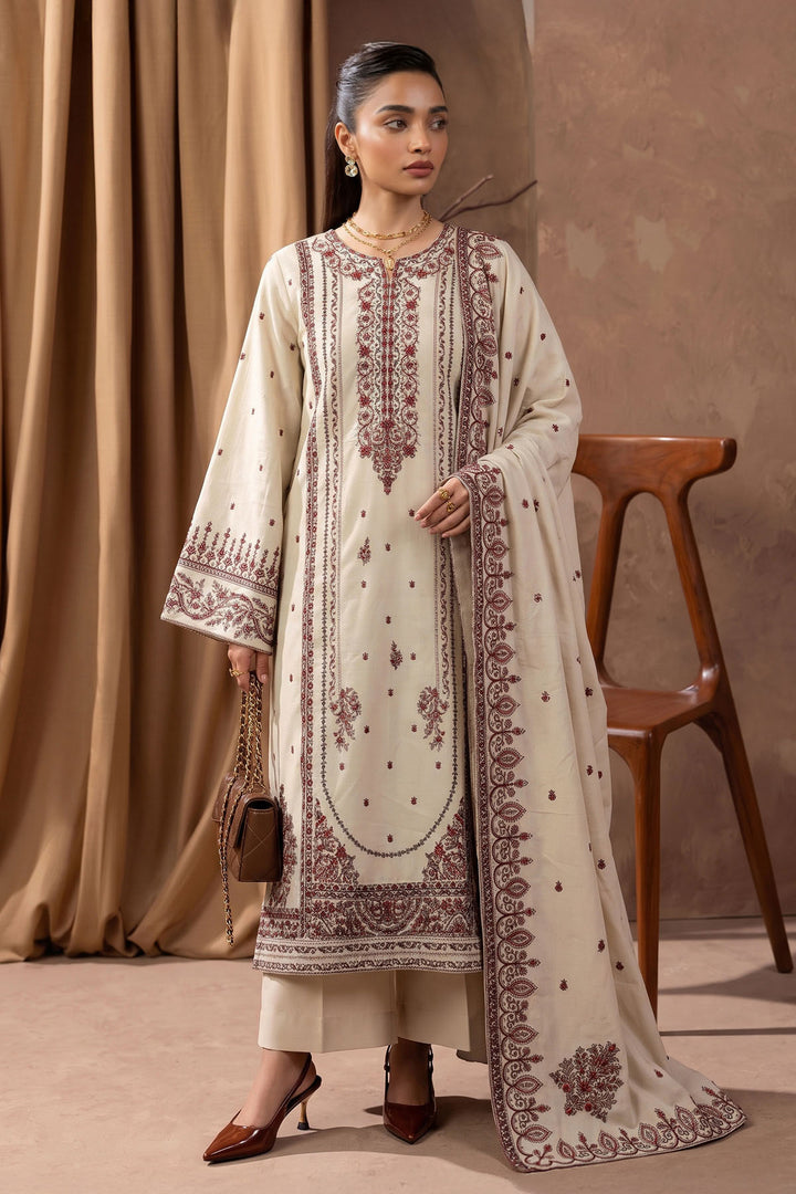 6275-AFRA EMBROIDERED KHADDAR STITCHED