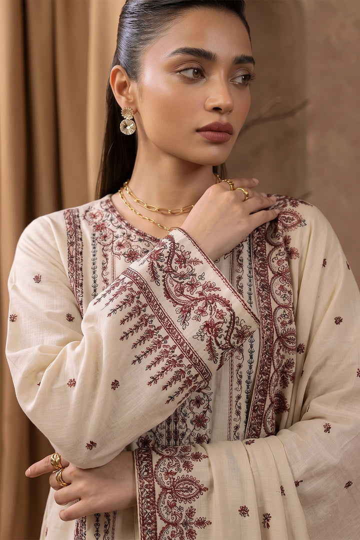 6275-AFRA EMBROIDERED KHADDAR STITCHED