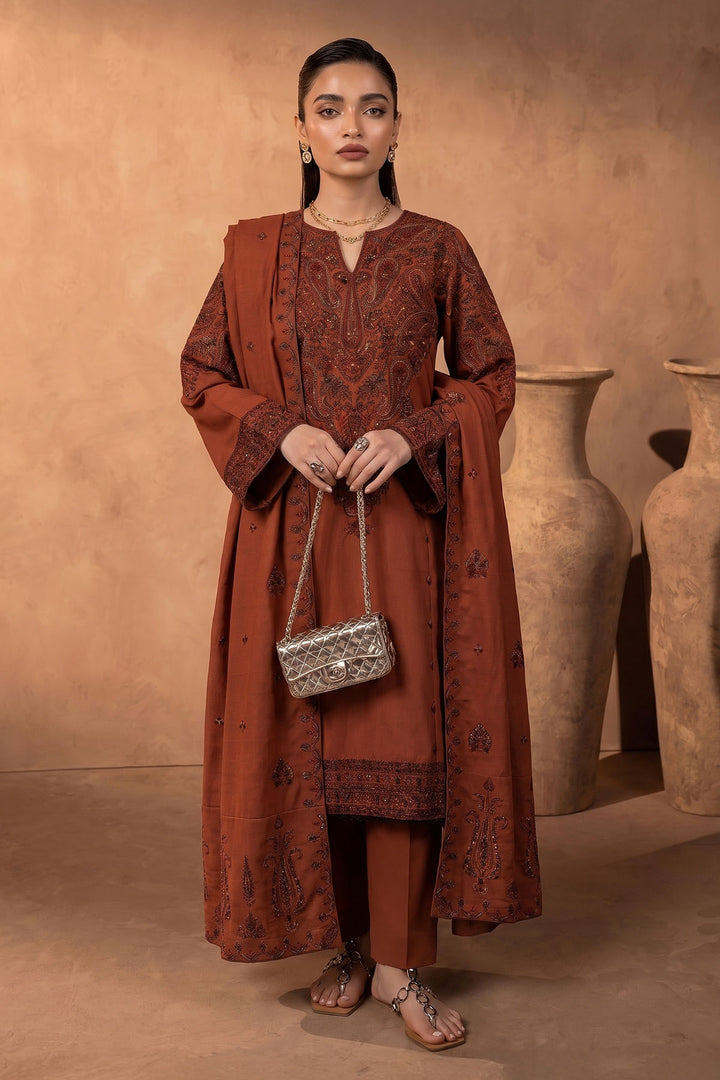 6276-IRIS EMBROIDERED KHADDAR STITCHED