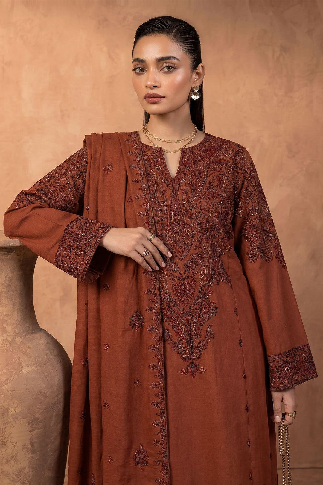 6276-IRIS EMBROIDERED KHADDAR STITCHED