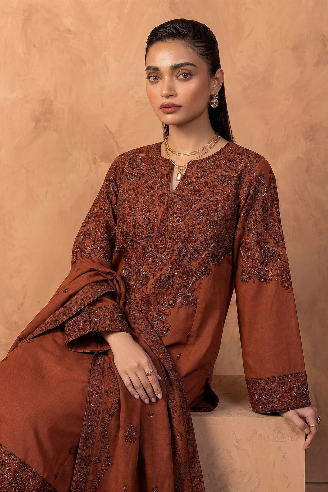 6276-IRIS EMBROIDERED KHADDAR STITCHED