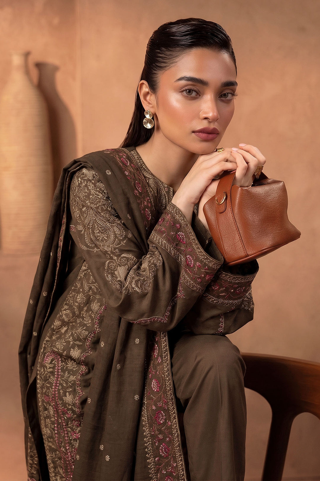 6278-JANA EMBROIDERED KHADDAR STITCHED