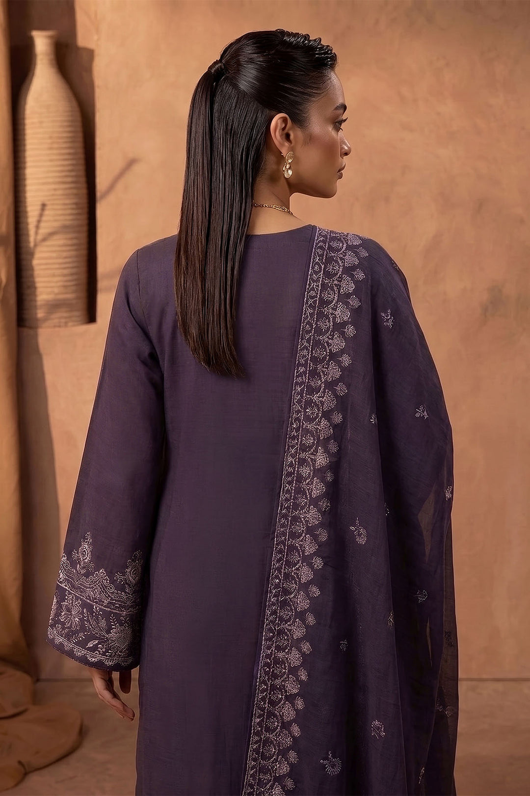 6279-MIZNA EMBROIDERED KHADDAR STITCHED