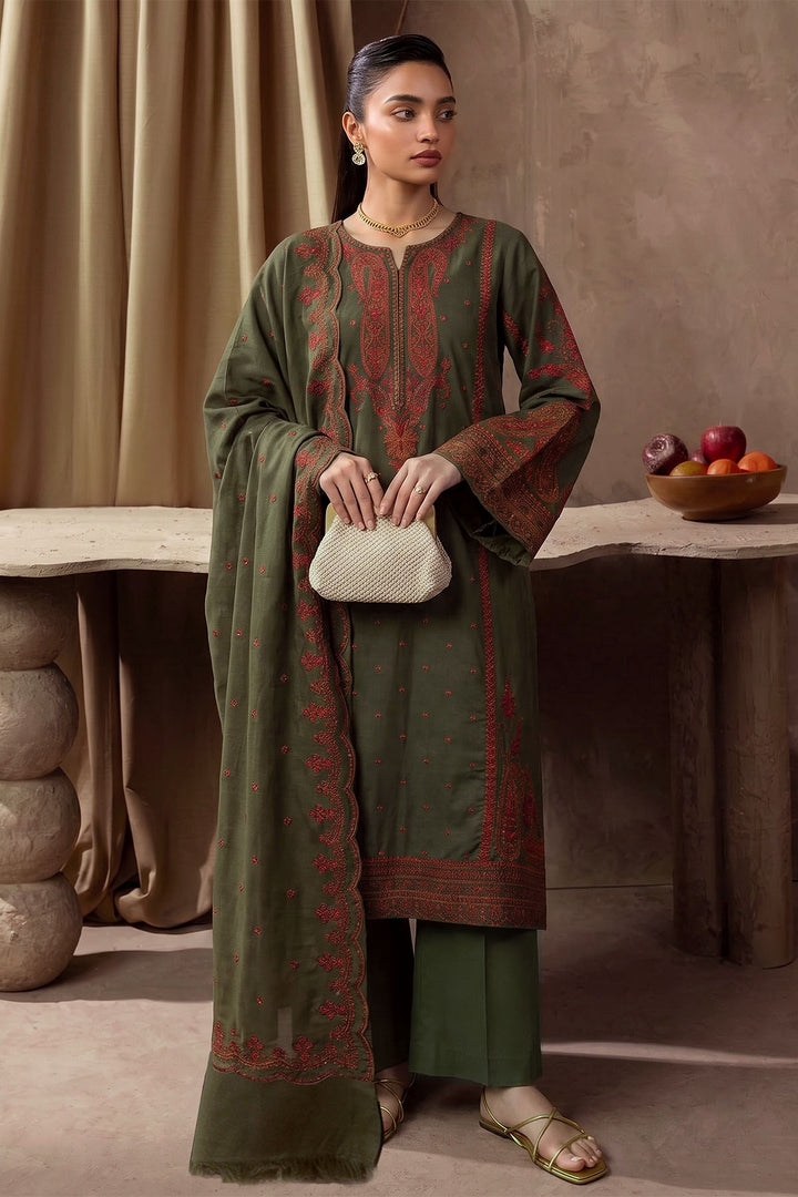 6280-YASHAL EMBROIDERED KHADDAR STITCHED