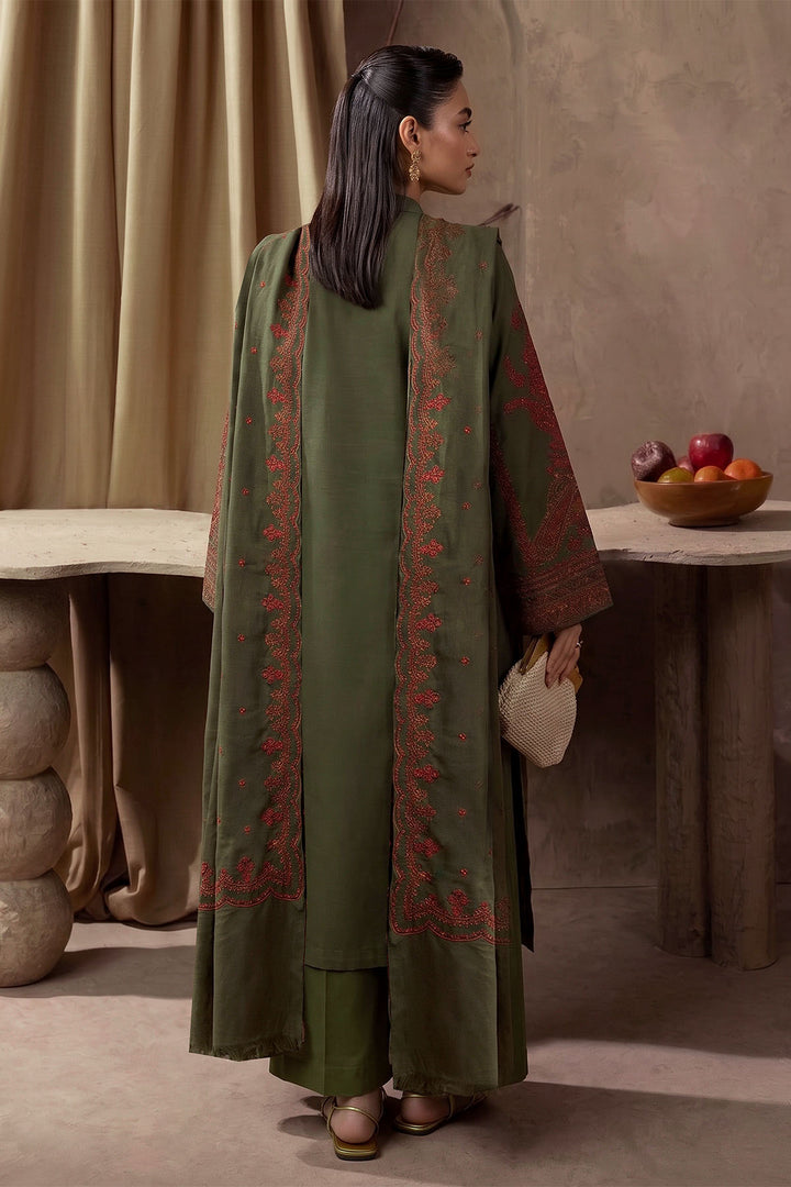 6280-YASHAL EMBROIDERED KHADDAR STITCHED