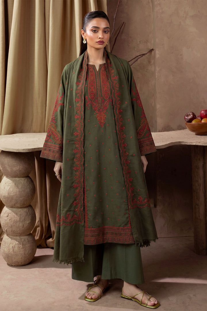 6280-YASHAL EMBROIDERED KHADDAR STITCHED