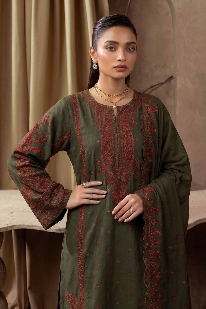 6280-YASHAL EMBROIDERED KHADDAR STITCHED