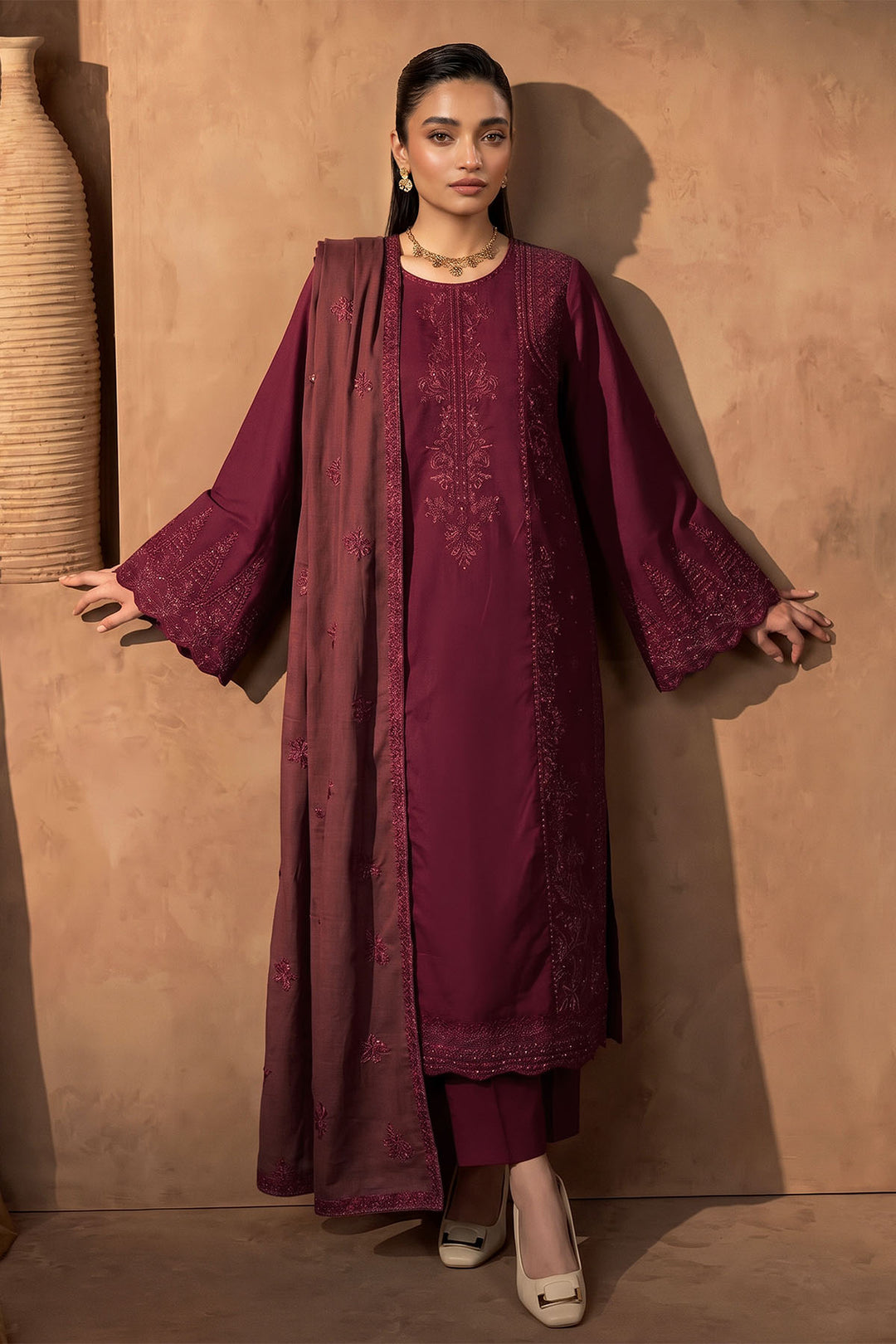 6281-ANIRA EMBROIDERED KHADDAR UNSTITCHED
