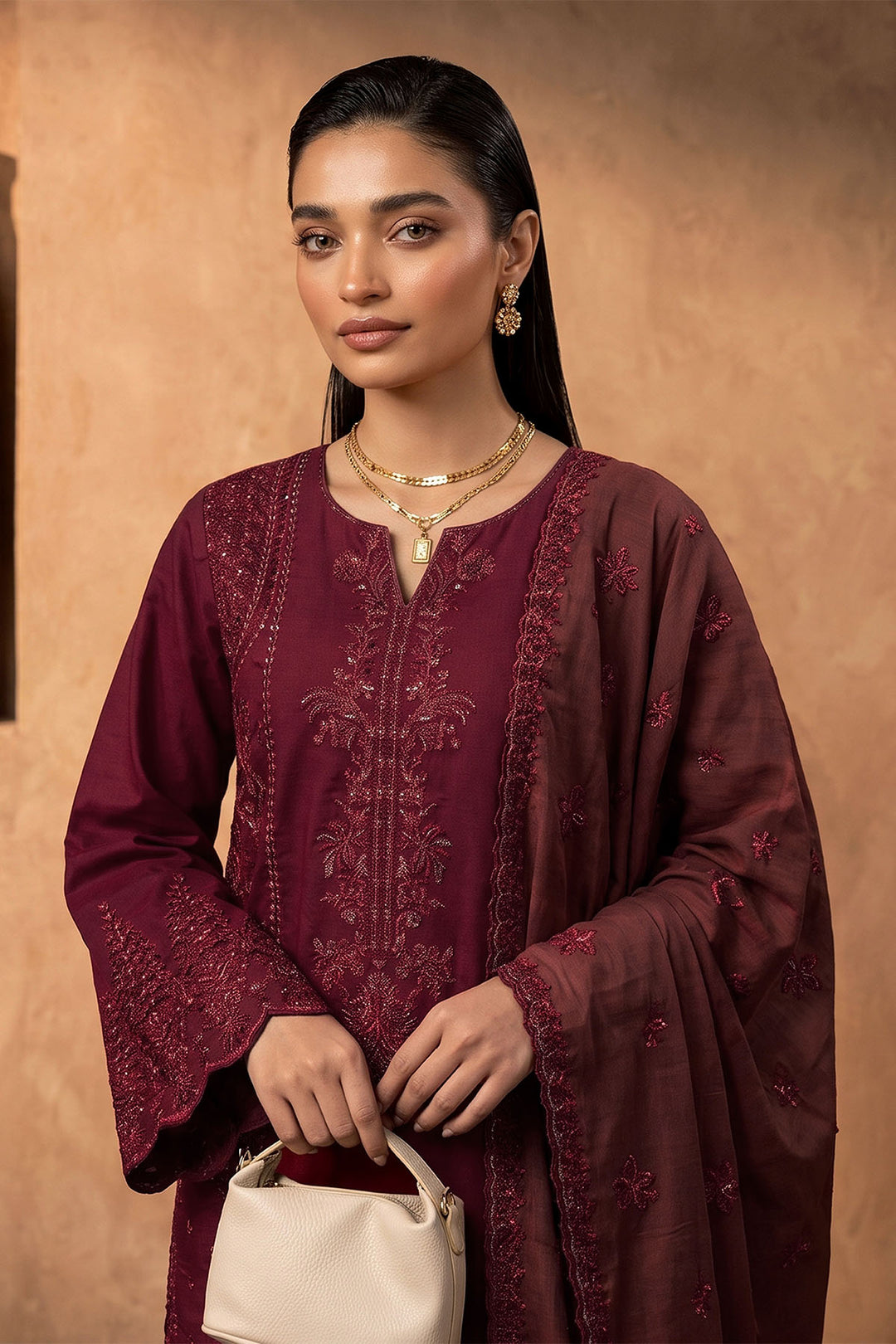 6281-ANIRA EMBROIDERED KHADDAR UNSTITCHED