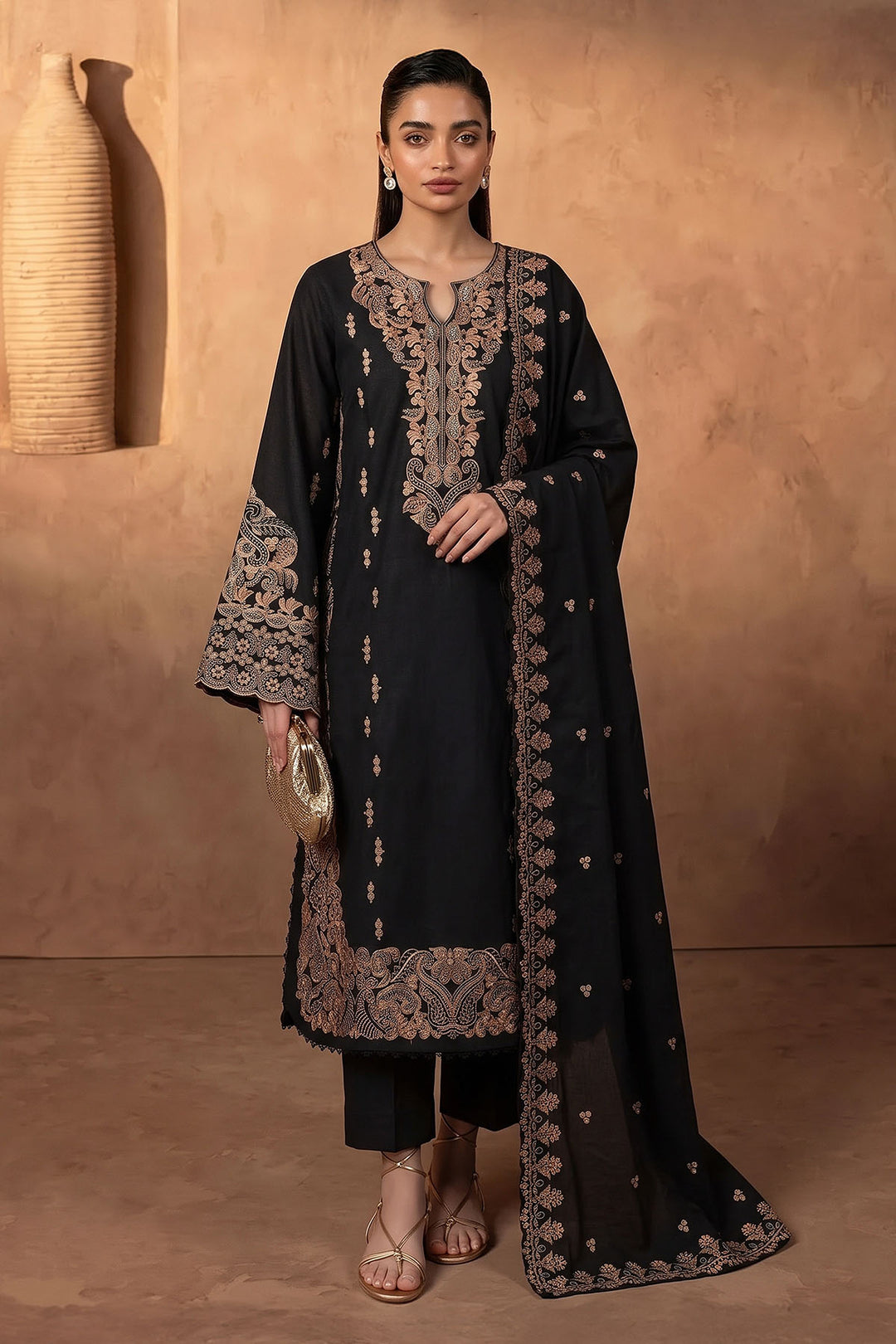 6282-AREZU EMBROIDERED KHADDAR UNSTITCHED