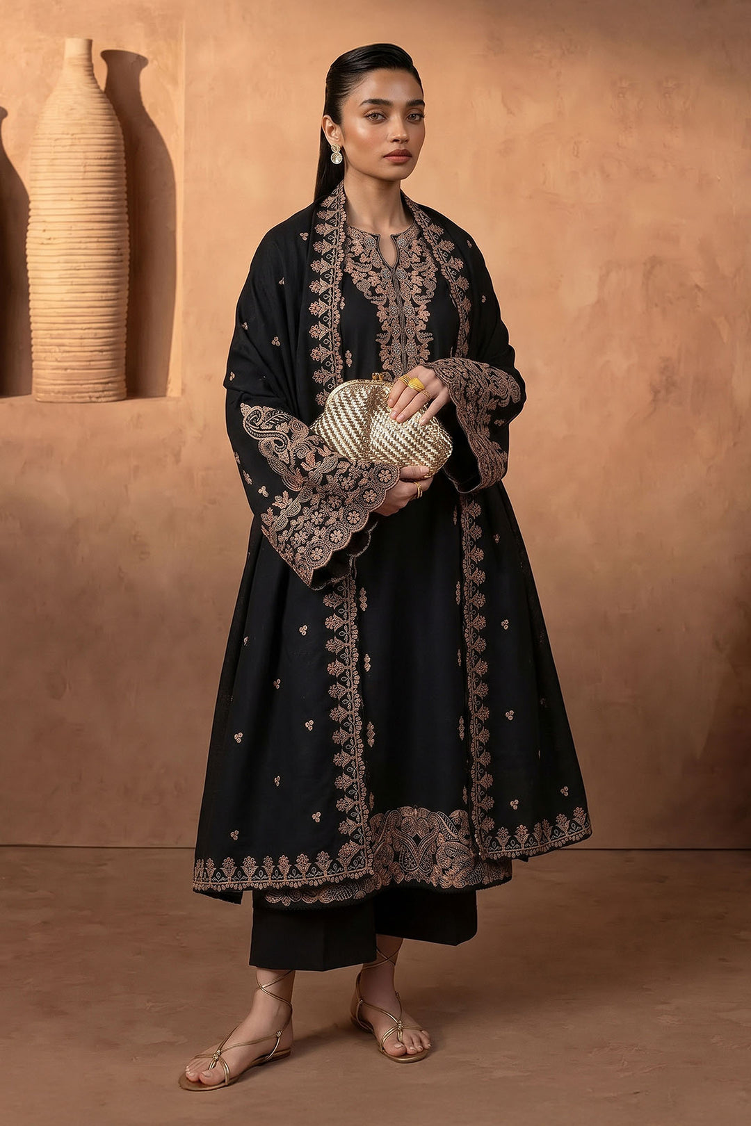 6282-AREZU EMBROIDERED KHADDAR UNSTITCHED