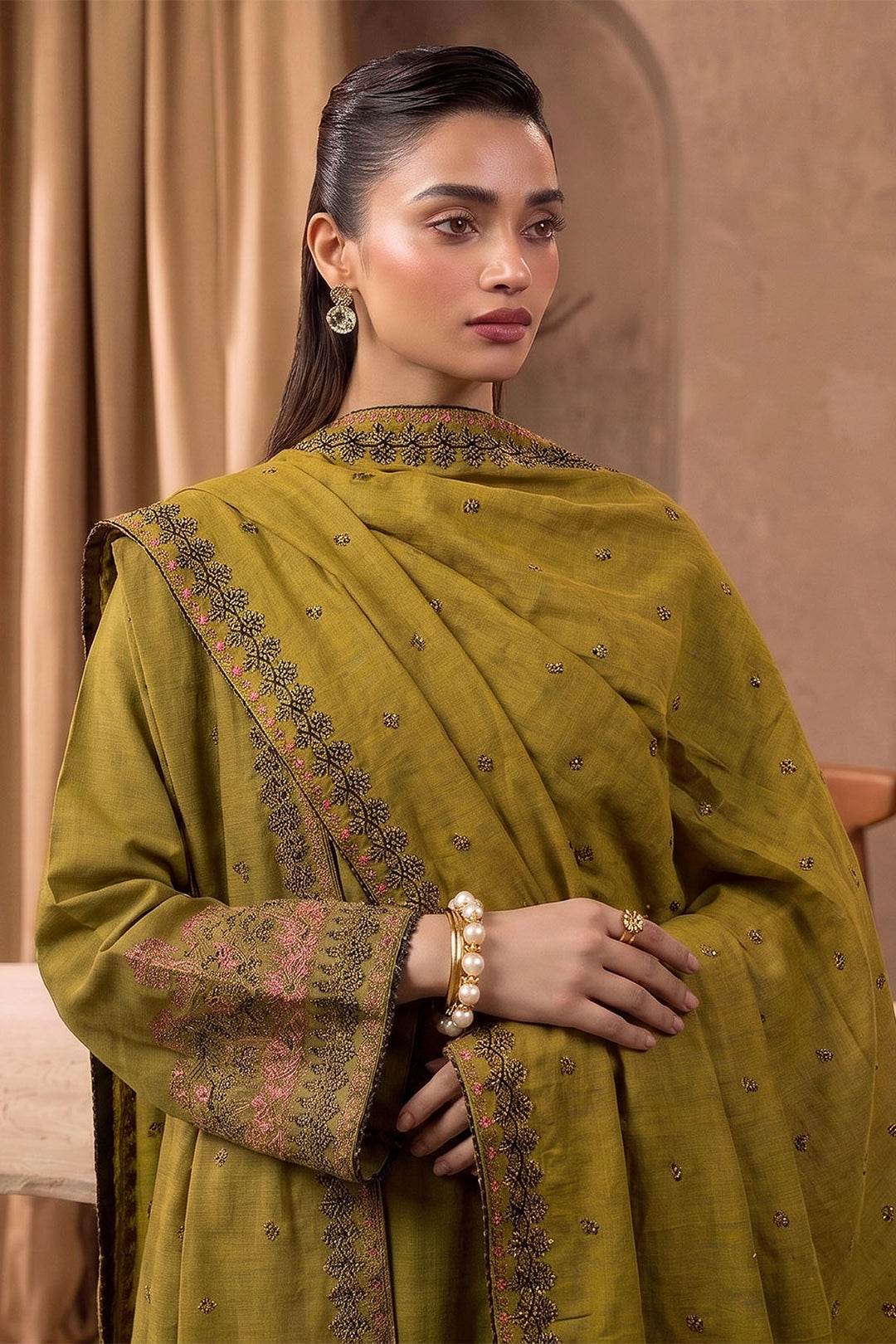 6283-NAZ EMBROIDERED KHADDAR UNSTITCHED