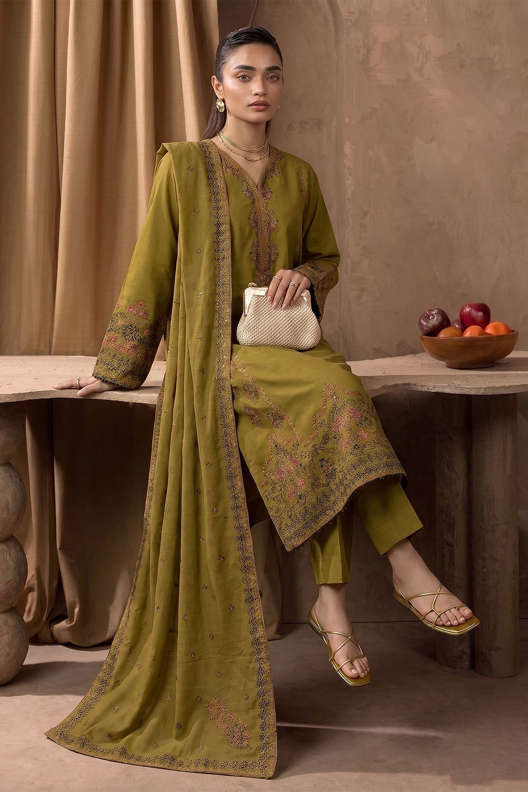 6283-NAZ EMBROIDERED KHADDAR UNSTITCHED