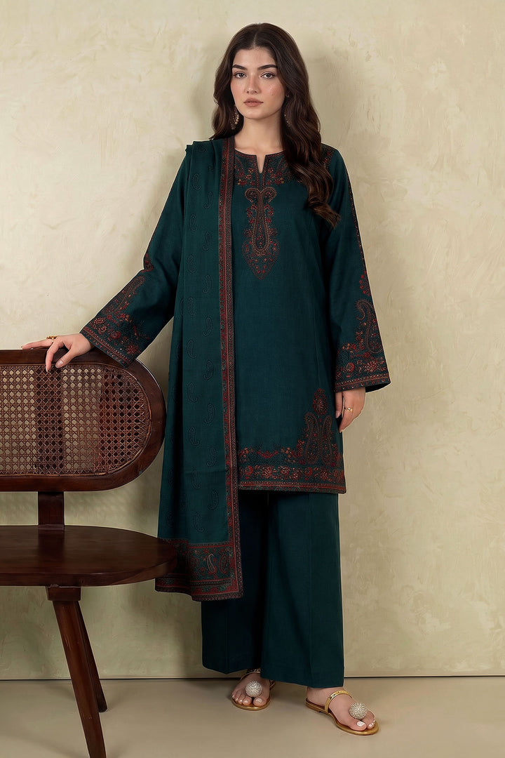 6287-FEYA EMBROIDERED KHADDAR STITCHED