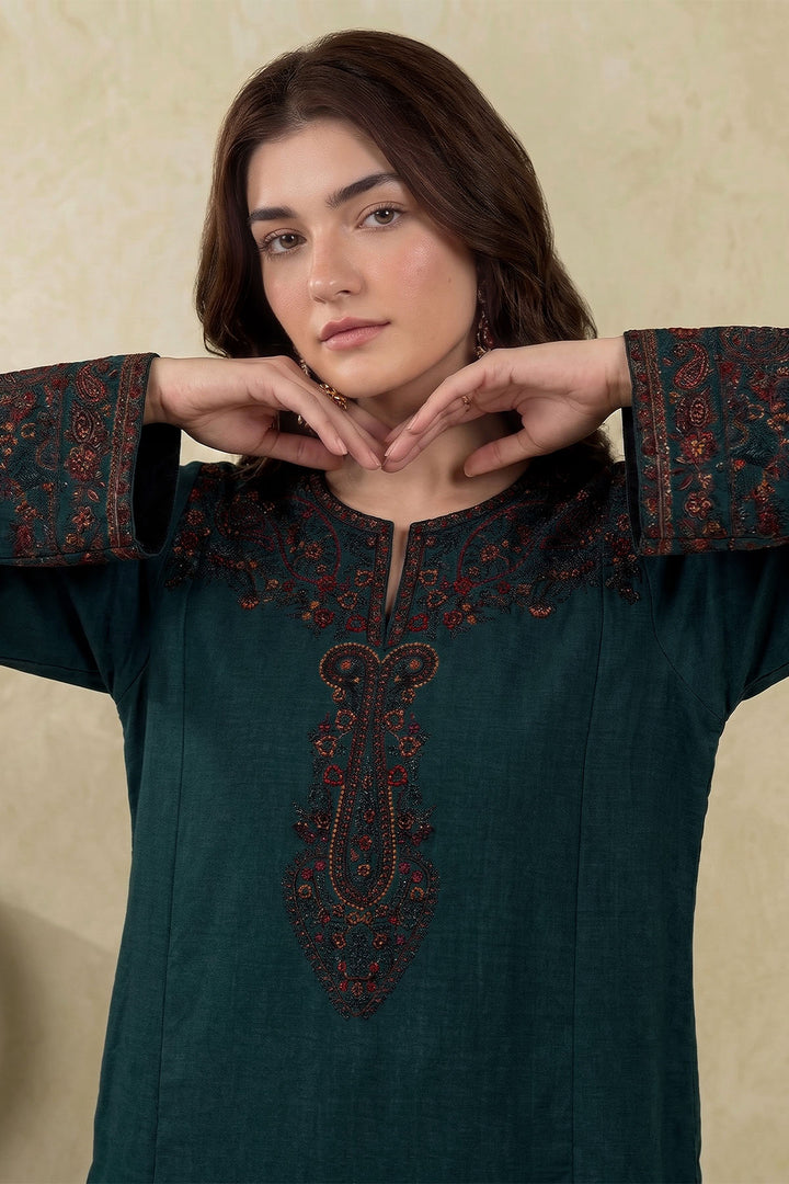 6287-FEYA EMBROIDERED KHADDAR STITCHED