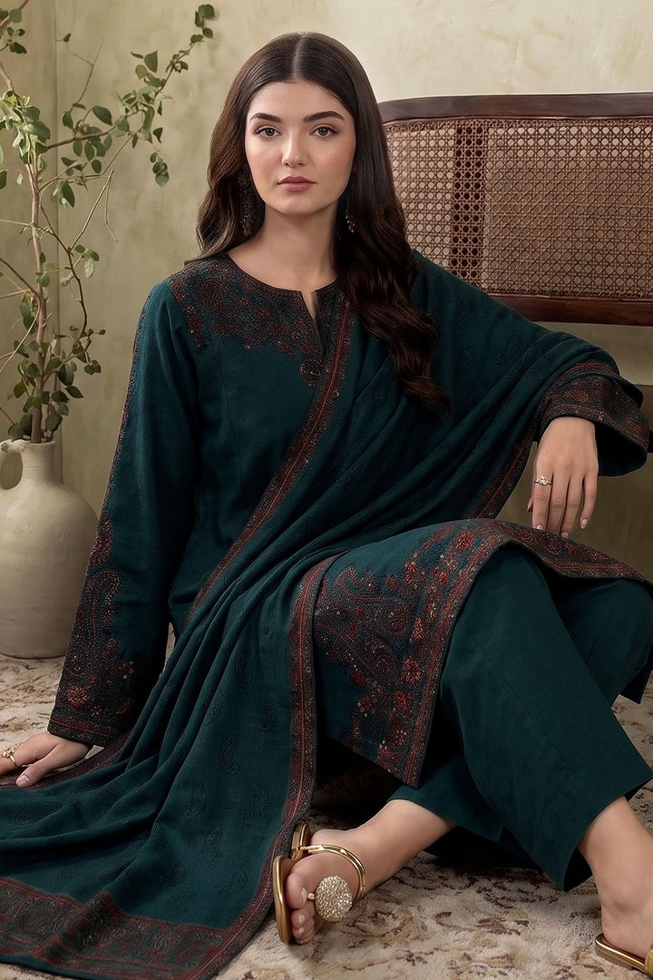 6287-FEYA EMBROIDERED KHADDAR STITCHED