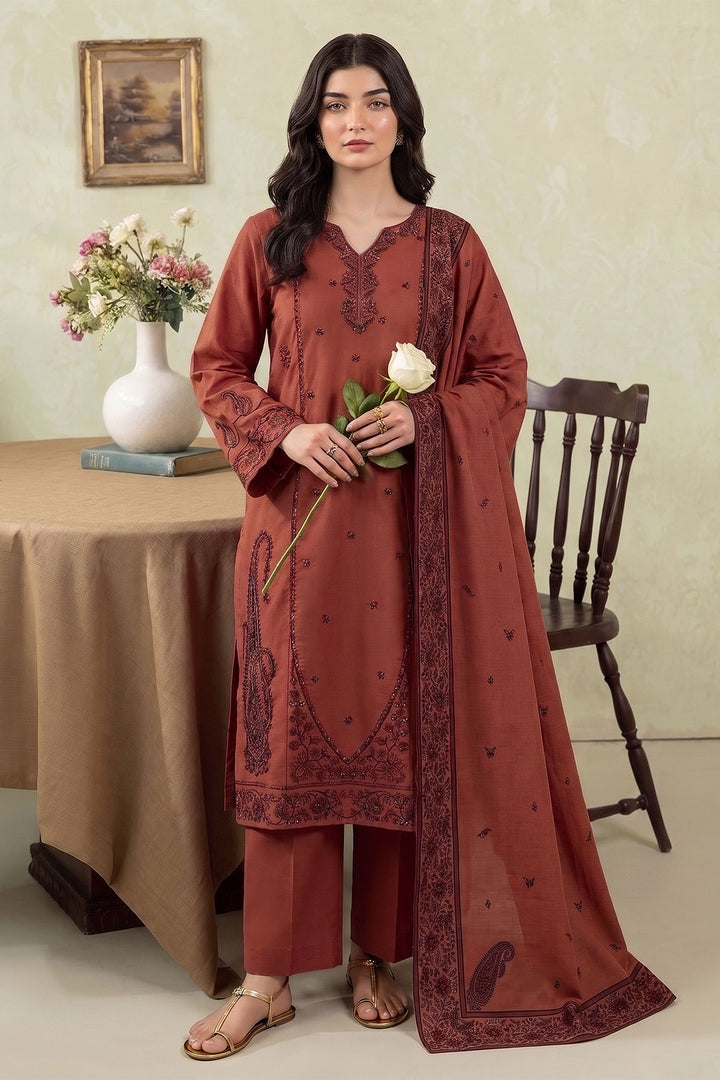 6288-DEYA EMBROIDERED KHADDAR STITCHED