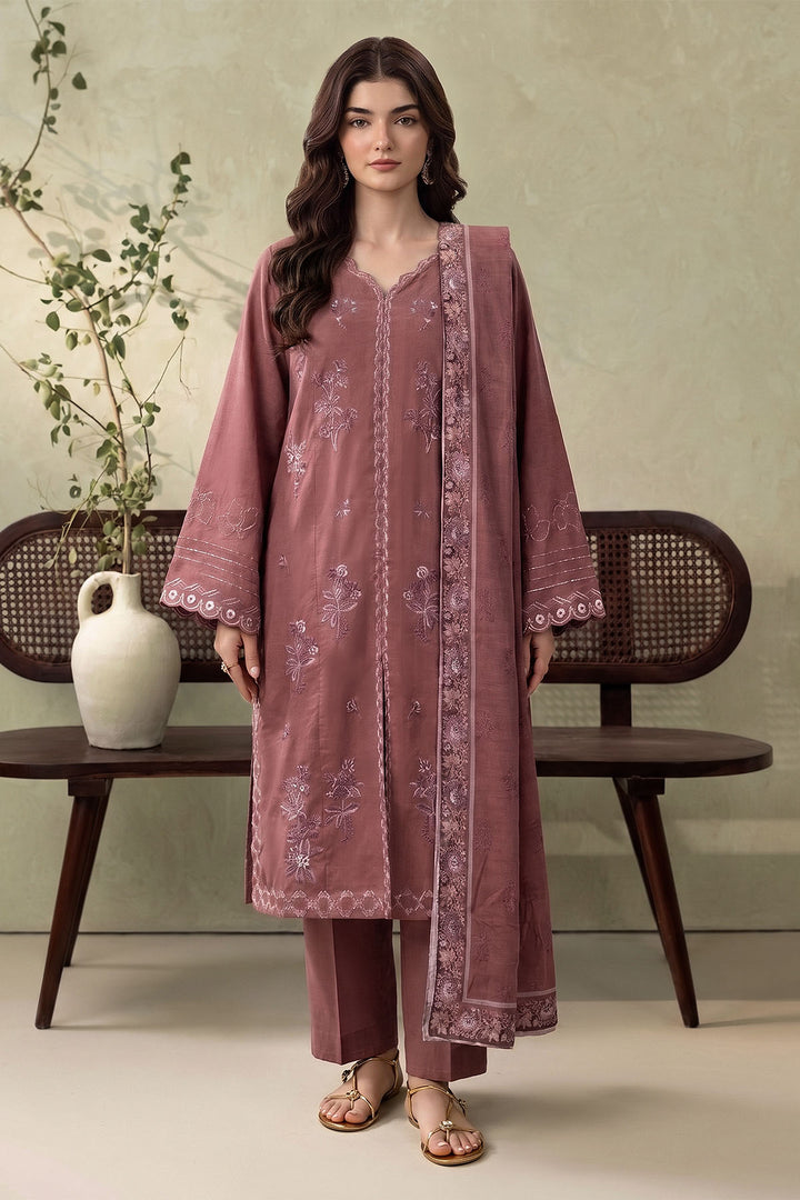 6289-UZMI EMBROIDERED KHADDAR STITCHED