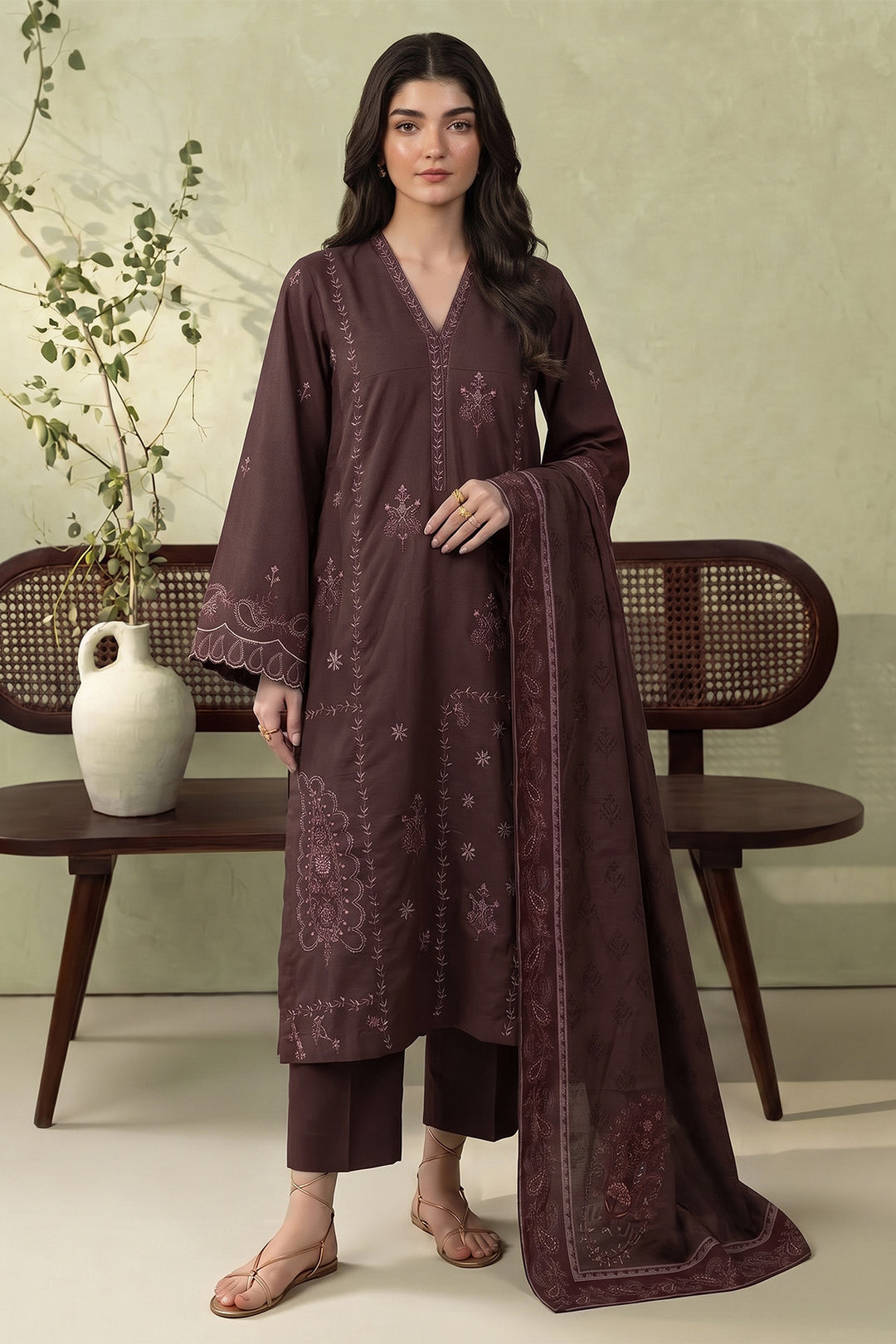 6290-ILANA EMBROIDERED KHADDAR STITCHED