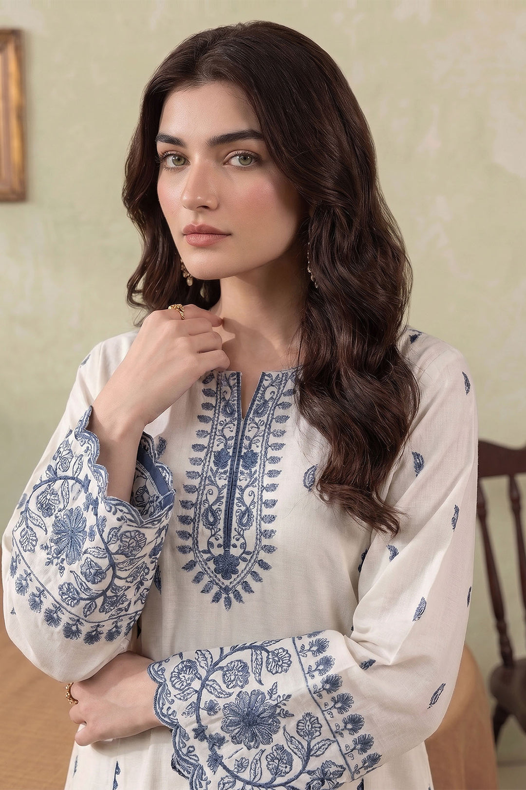 6292-PARI EMBROIDERED KHADDAR STITCHED