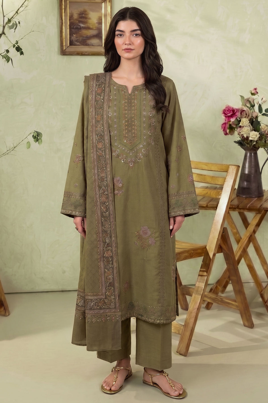 6293-NYLA EMBROIDERED KHADDAR UNSTITCHED