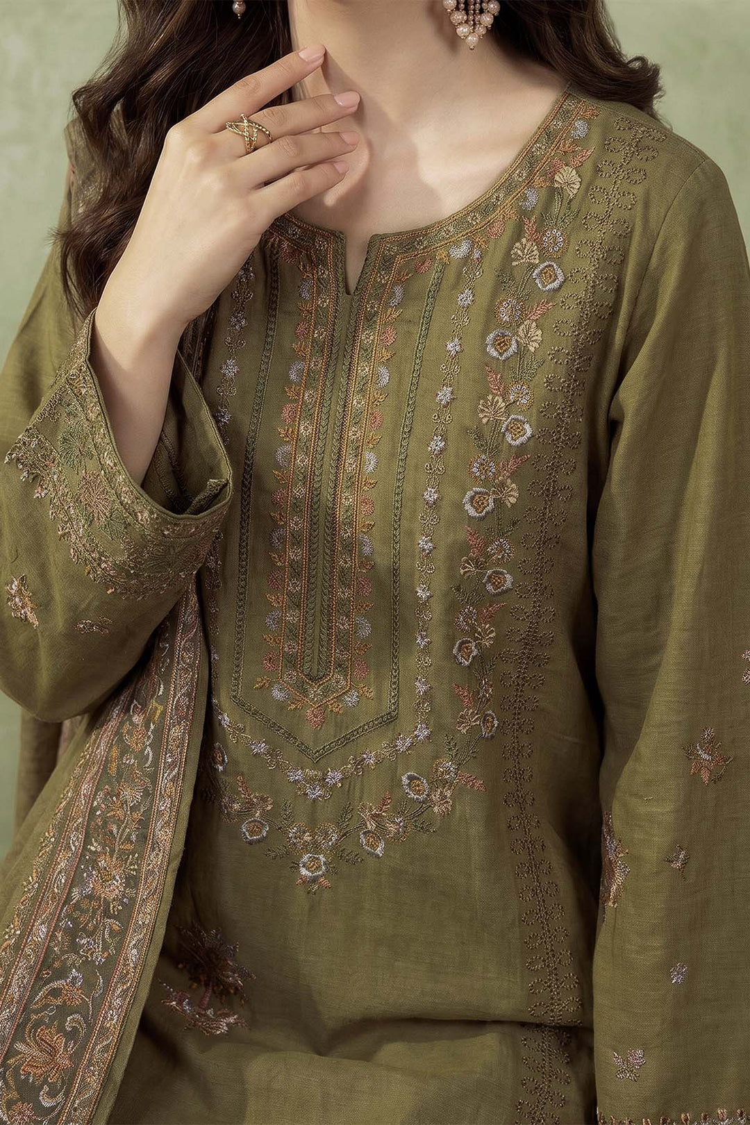 6293-NYLA EMBROIDERED KHADDAR UNSTITCHED