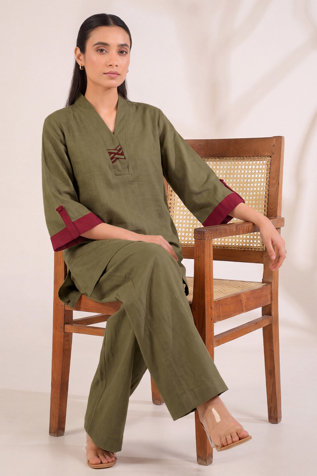 6316-ZIMAL EMBROIDERED KHADDAR STITCHED