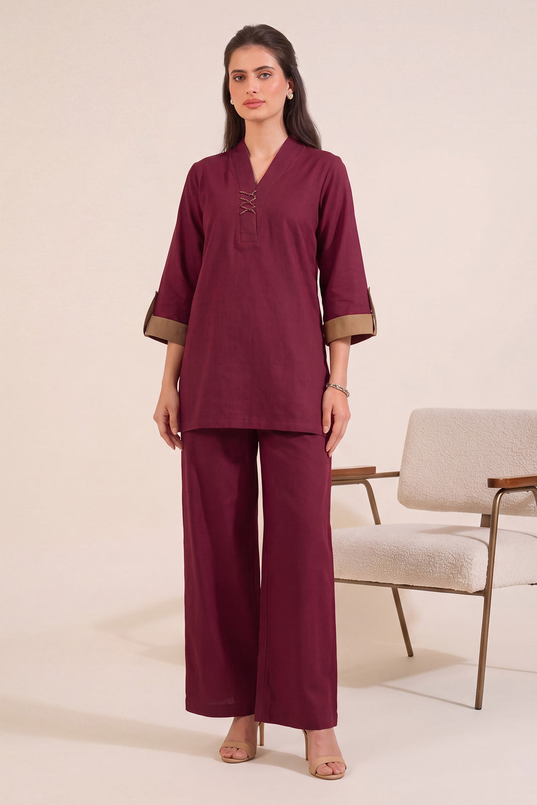 6318-NOOR EMBROIDERED KHADDAR STITCHED