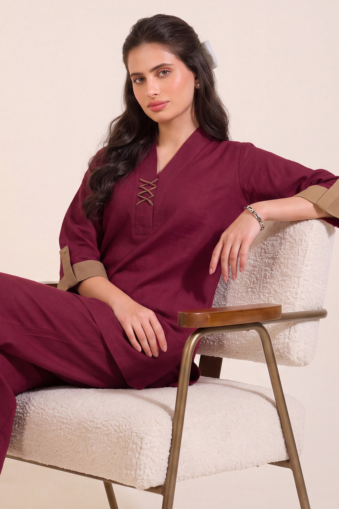 6318-NOOR EMBROIDERED KHADDAR STITCHED
