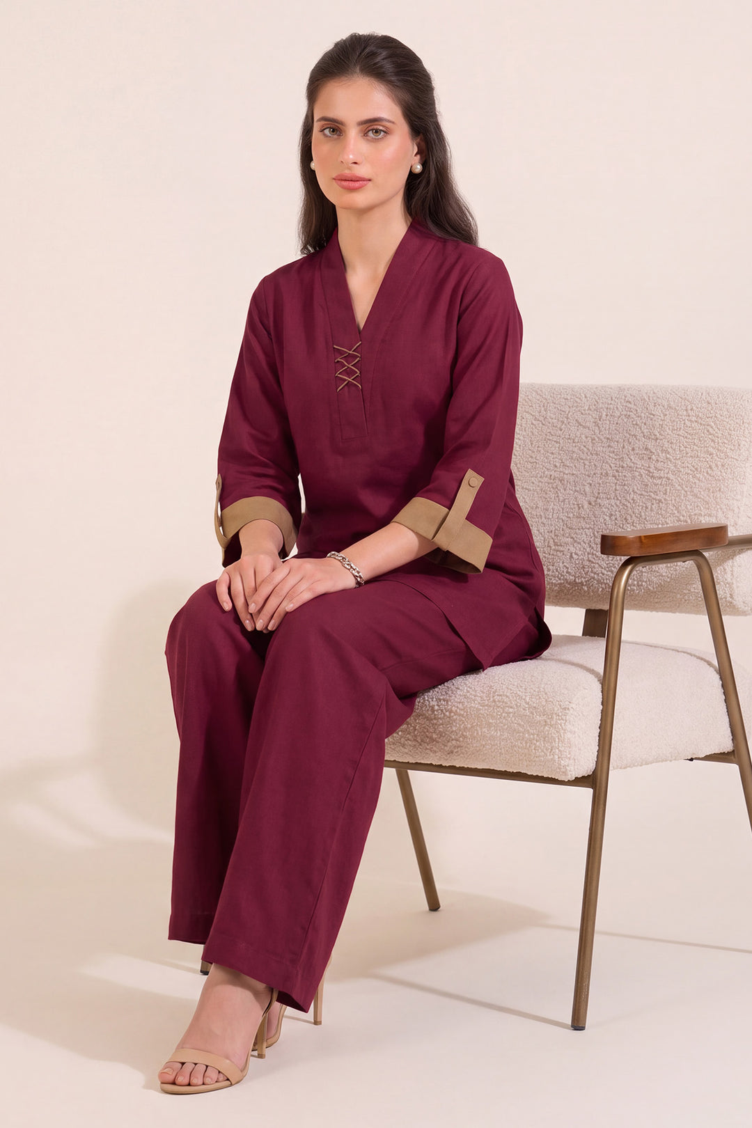 6318-NOOR EMBROIDERED KHADDAR STITCHED