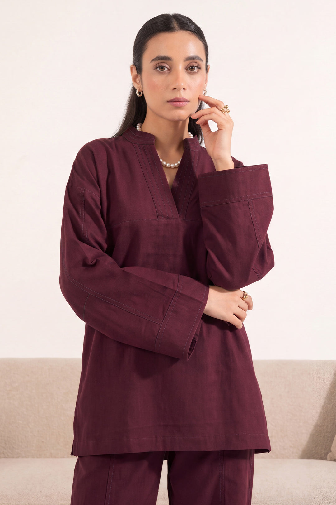 6322-HALA EMBROIDERED KHADDAR STITCHED