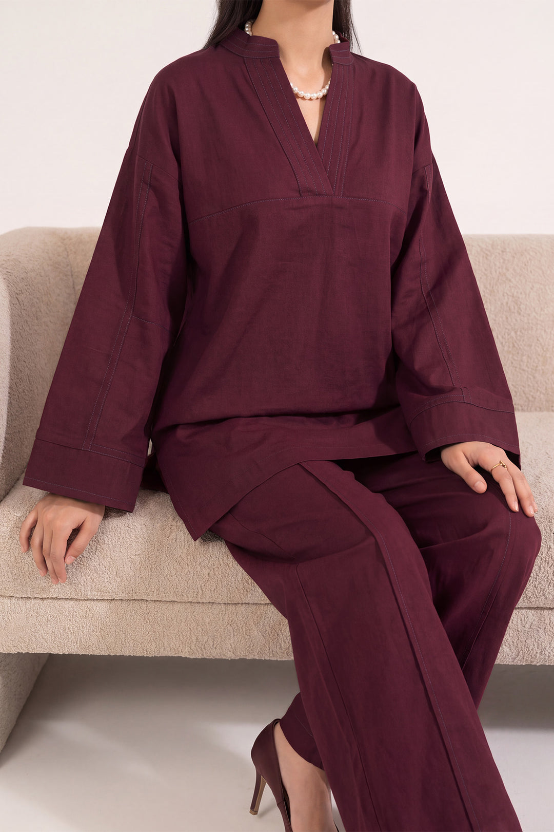 6322-HALA EMBROIDERED KHADDAR STITCHED