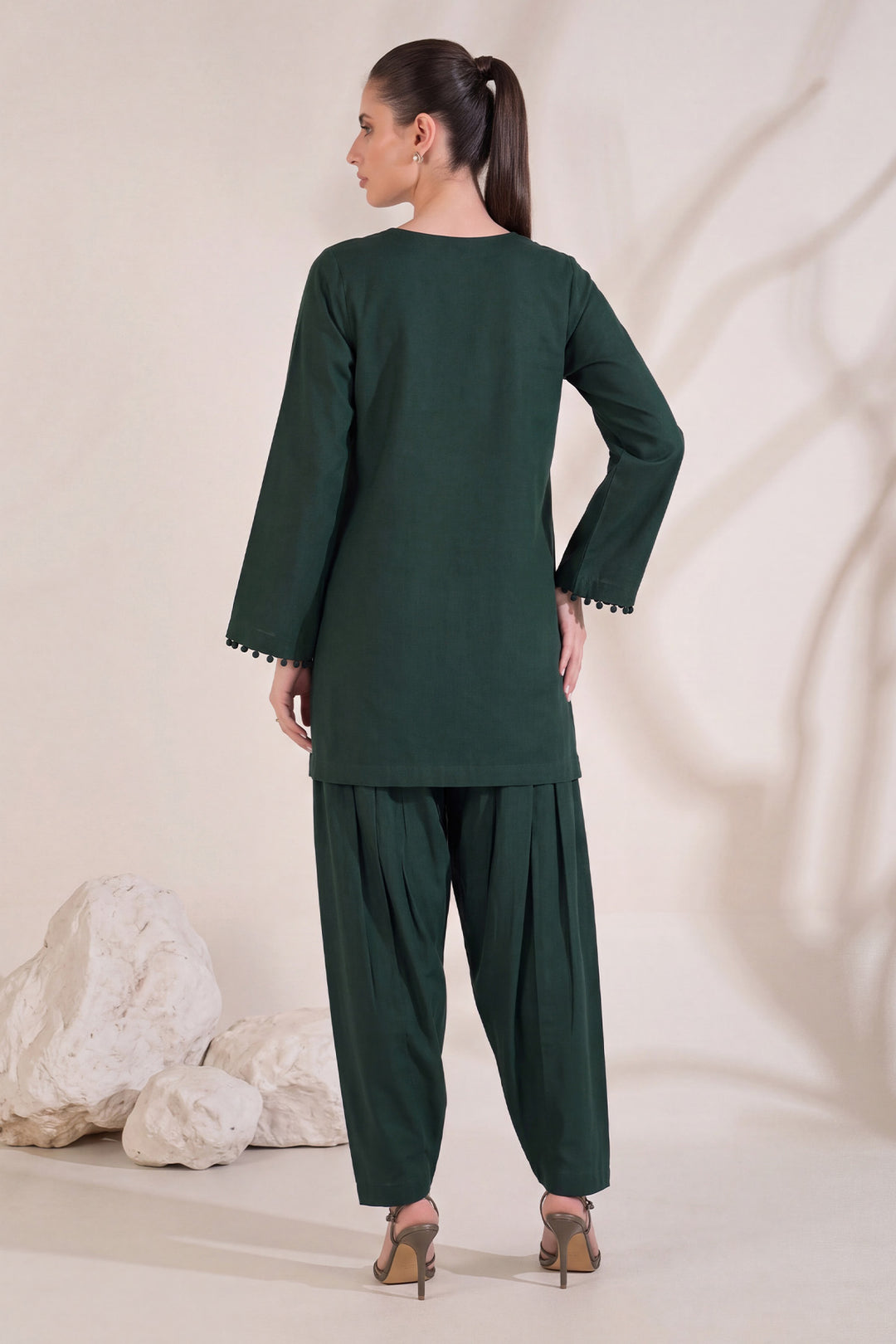 6323-FATEEN EMBROIDERED KHADDAR STITCHED
