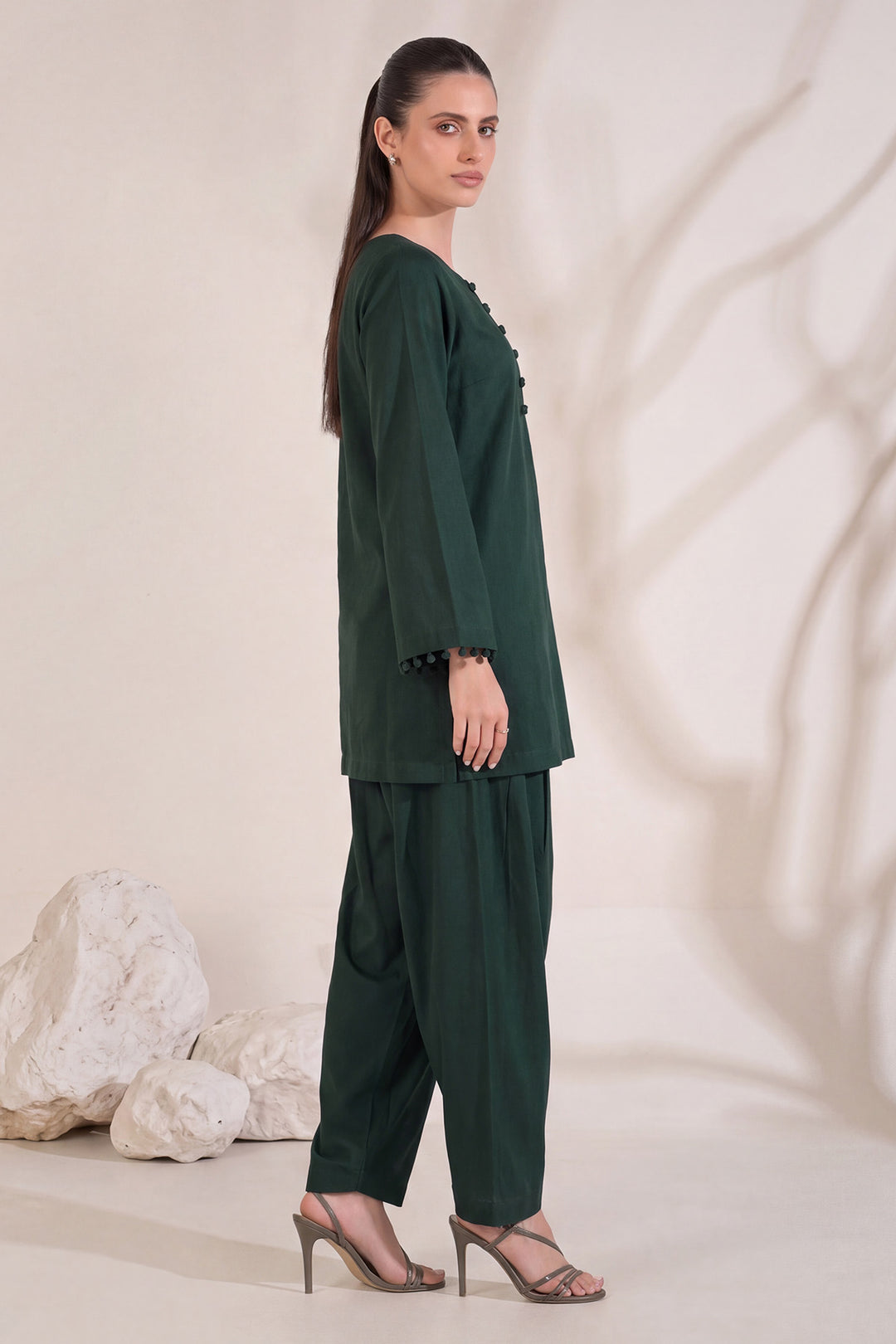 6323-FATEEN EMBROIDERED KHADDAR STITCHED