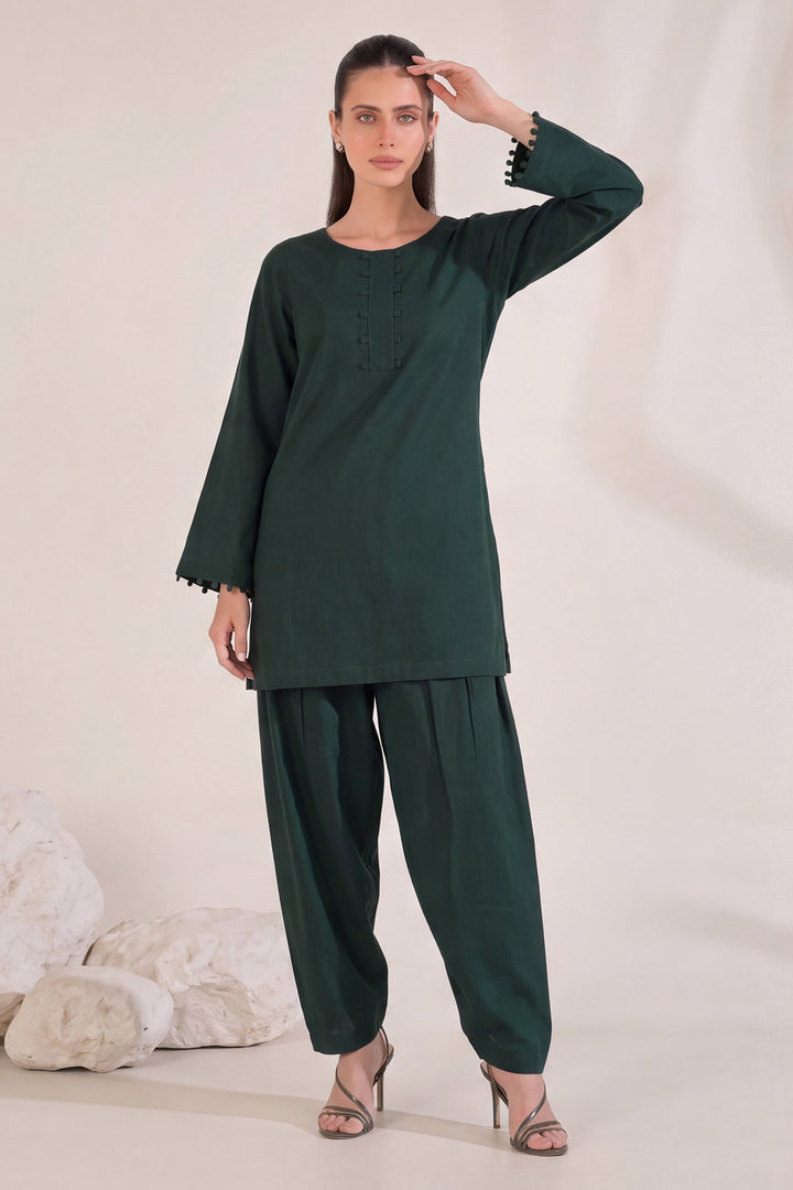 6323-FATEEN EMBROIDERED KHADDAR STITCHED
