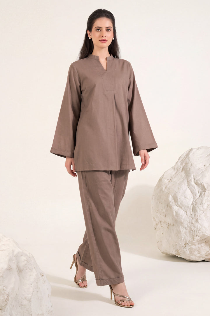 6326-RAAHA EMBROIDERED KHADDAR STITCHED