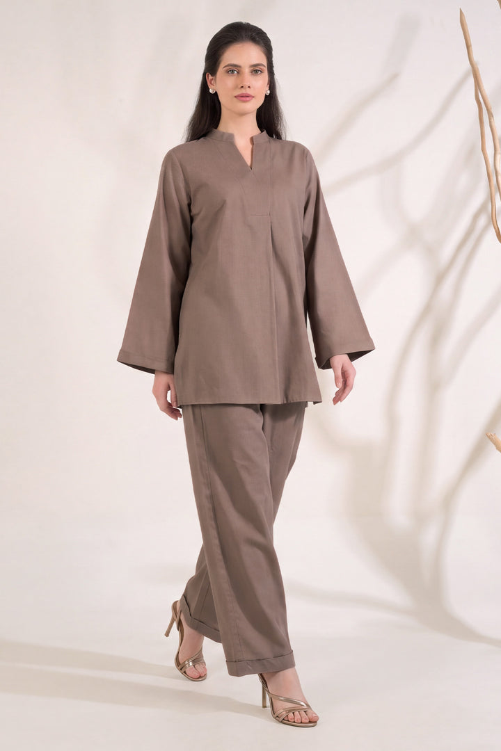6326-RAAHA EMBROIDERED KHADDAR STITCHED
