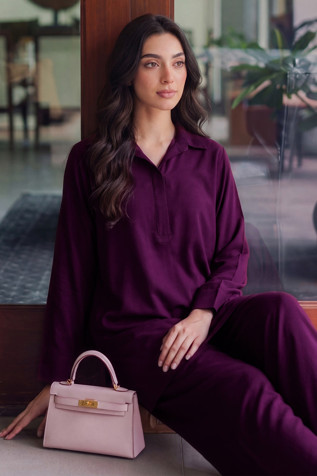 6335-HANAT DYED GEORGETTE STITCHED