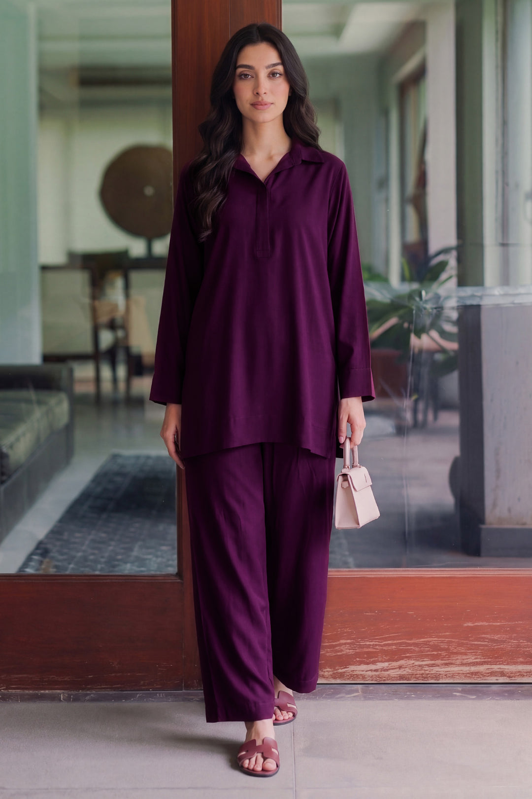 6335-HANAT DYED GEORGETTE STITCHED