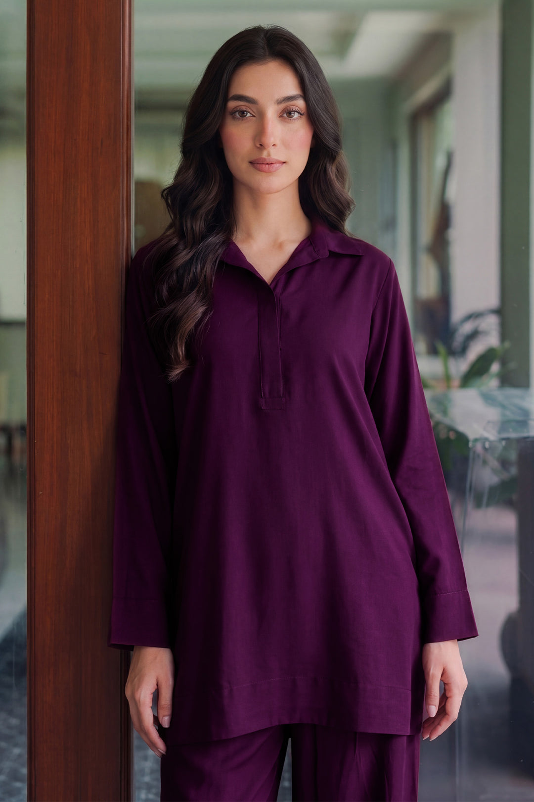 6335-HANAT DYED GEORGETTE STITCHED