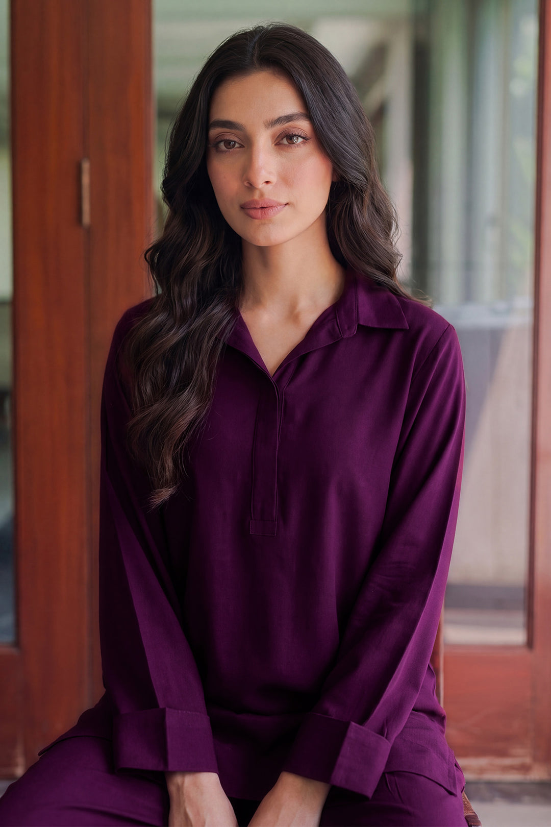 6335-HANAT DYED GEORGETTE STITCHED