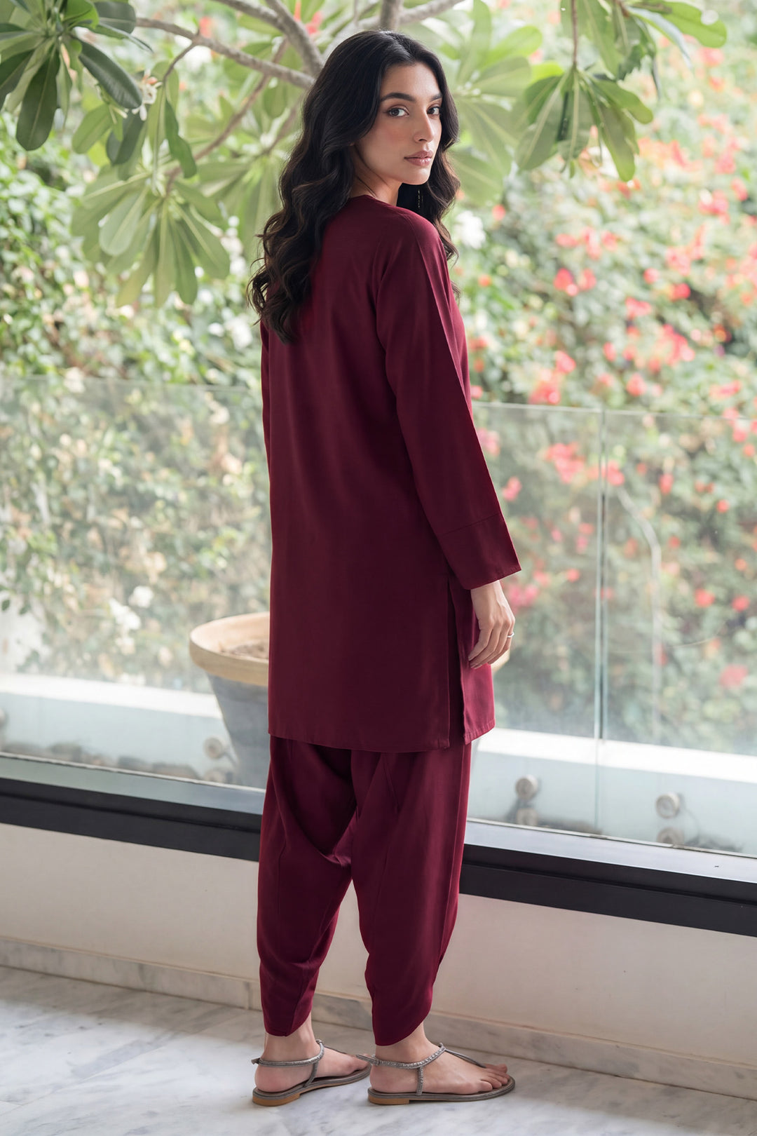 6336-HAZEL DYED GEORGETTE STITCHED