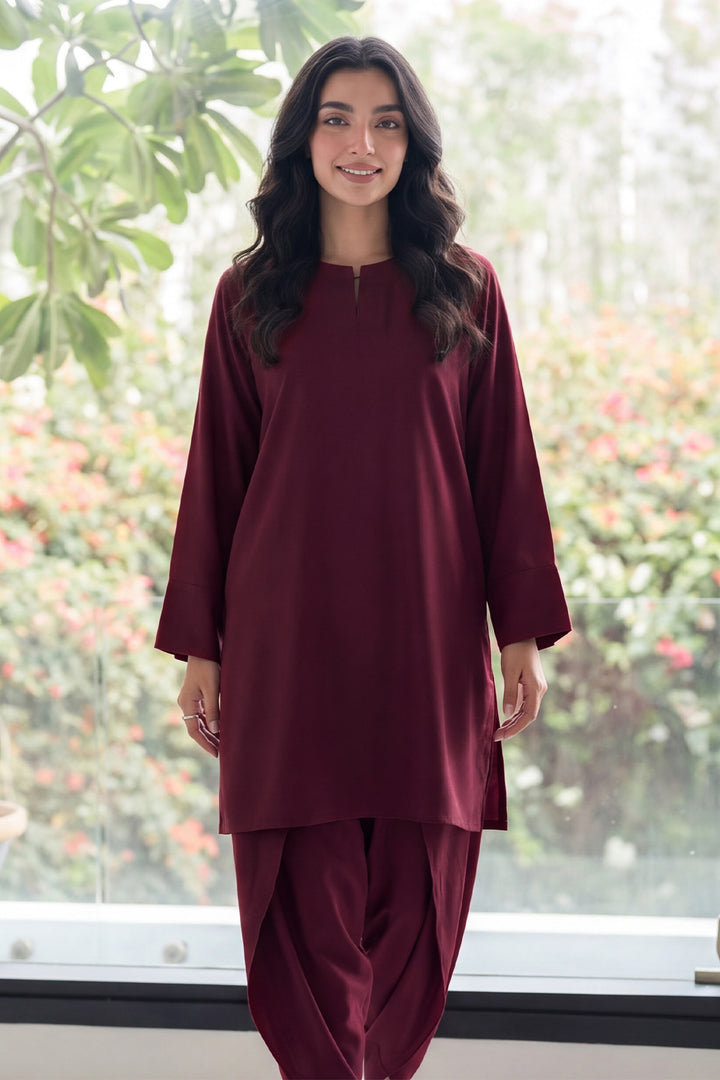 6336-HAZEL DYED GEORGETTE STITCHED