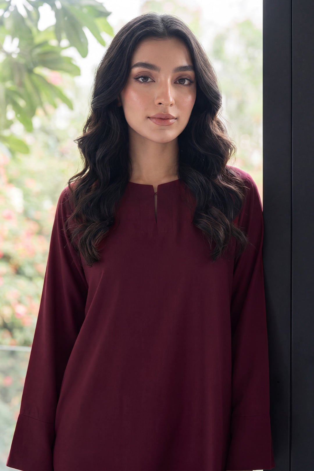 6336-HAZEL DYED GEORGETTE STITCHED