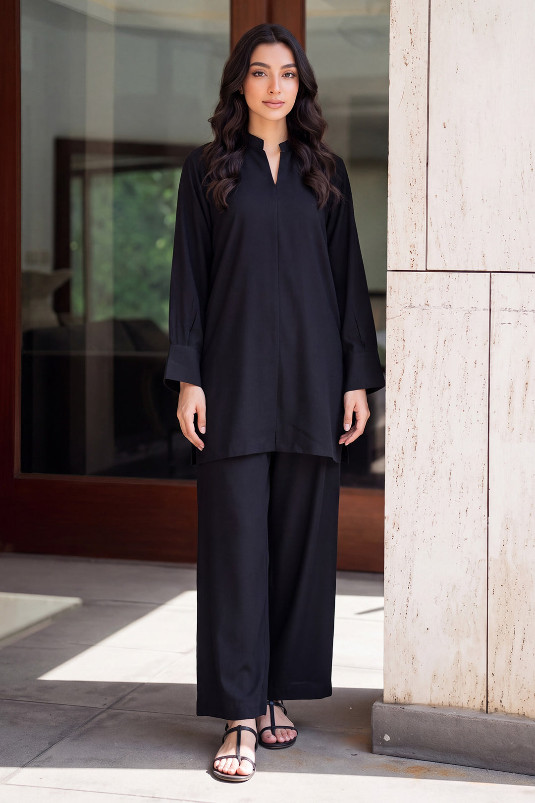 6337-AYGAUL DYED GEORGETTE STITCHED
