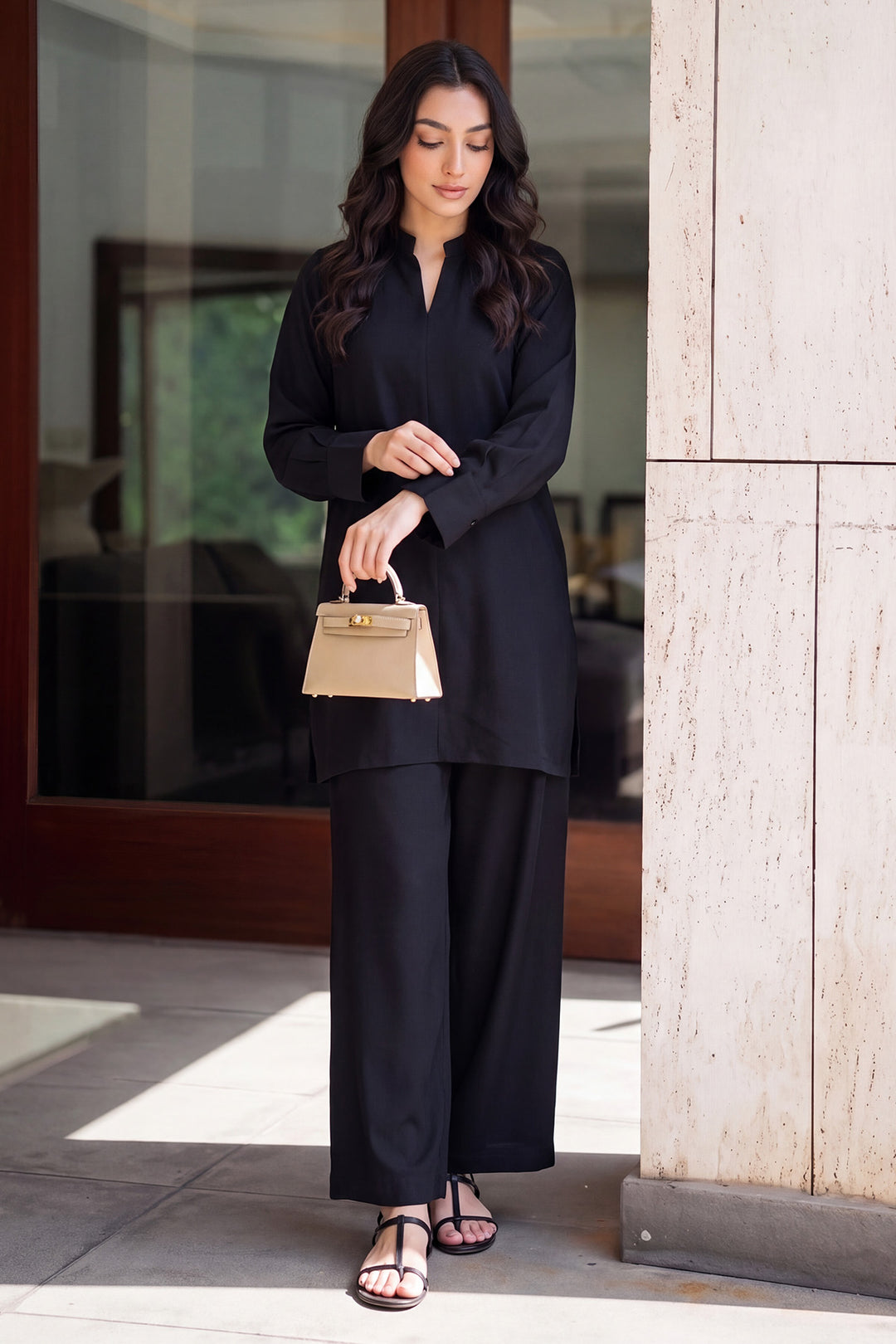 6337-AYGAUL DYED GEORGETTE STITCHED